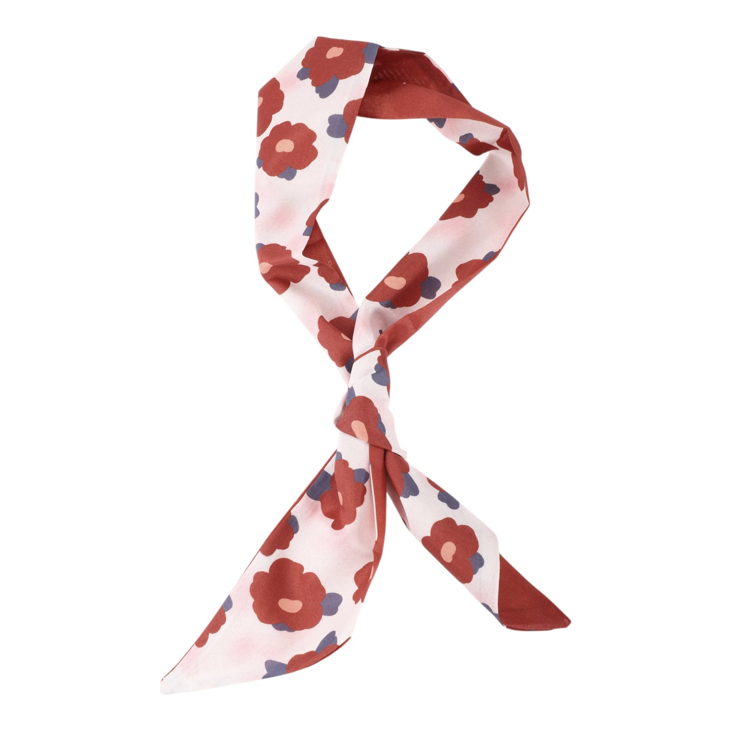 Diadema de satén con estampado de flores para mujer, color beige y rojo, 1 unidad