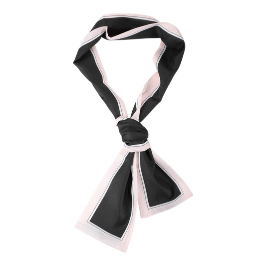 Contrast Binding Headband Color Block Neckerchief for Women Pink Black 1 Pc