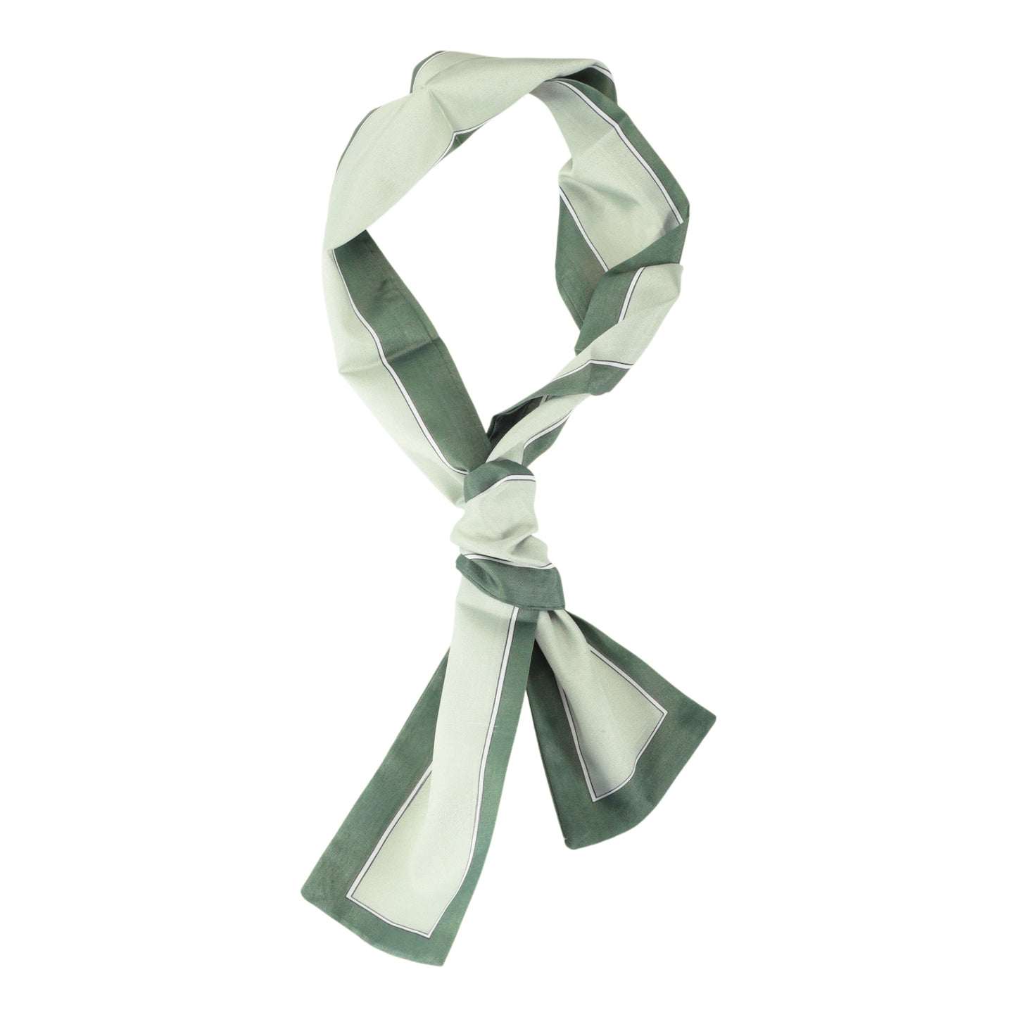Pañuelo para el cuello con banda de contraste y bloques de color para mujer, verde, 1 unidad