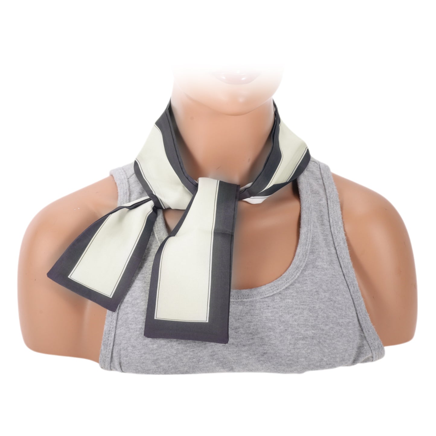 Contrast Binding Headband Color Block Neckerchief for Women Black White 1 Pc