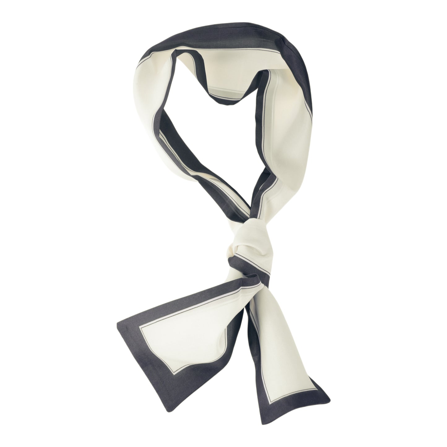 Contrast Binding Headband Color Block Neckerchief for Women Black White 1 Pc