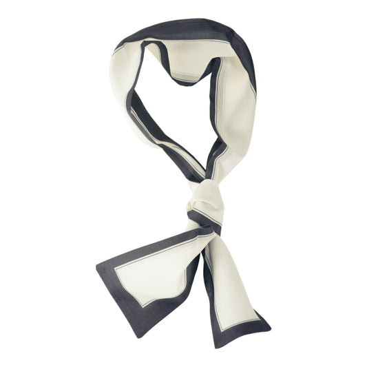 Contrast Binding Headband Color Block Neckerchief for Women Black White 1 Pc