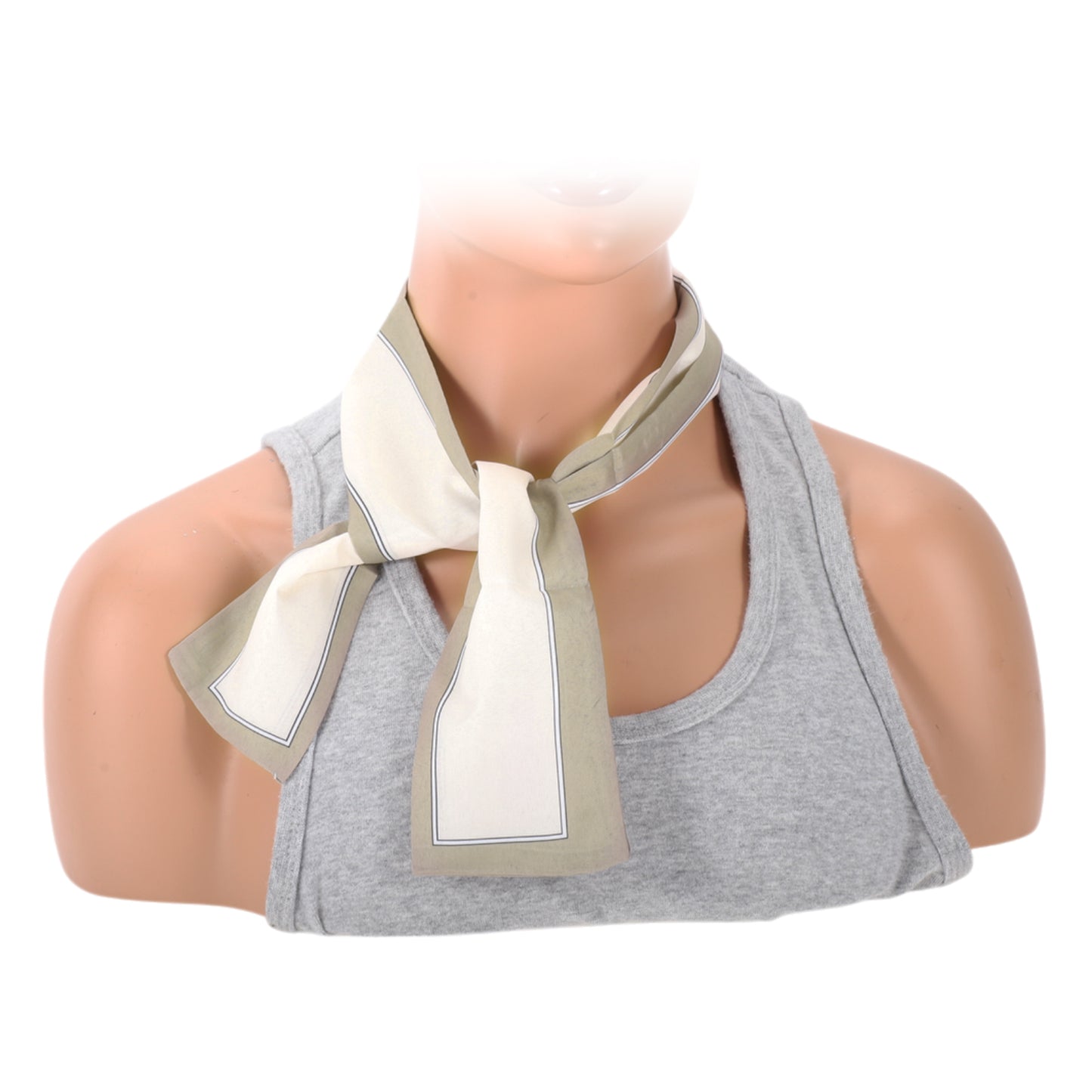 Contrast Binding Headband Color Block Neckerchief for Women Beige Coffee Color 1 Pc