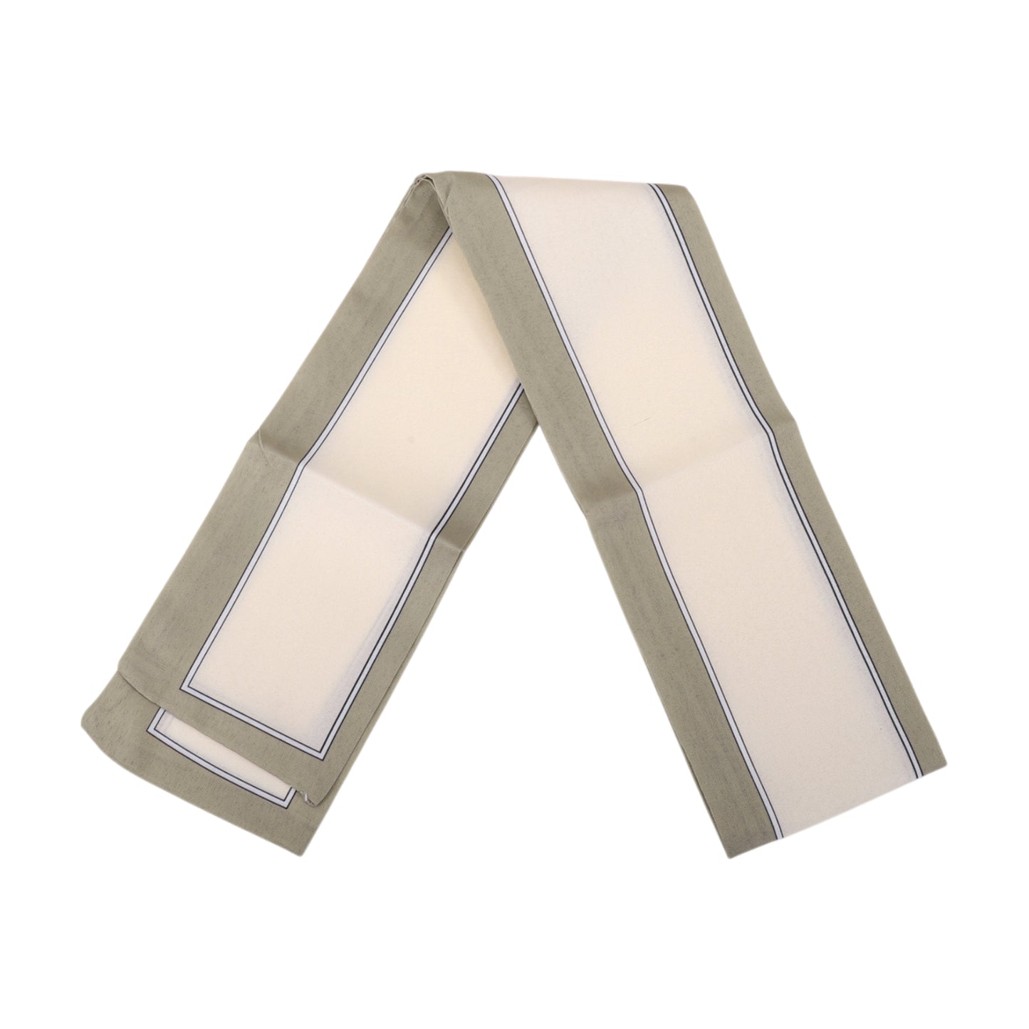 Pañuelo para el cuello con banda de contraste y bloques de color para mujer, color beige y café, 1 unidad