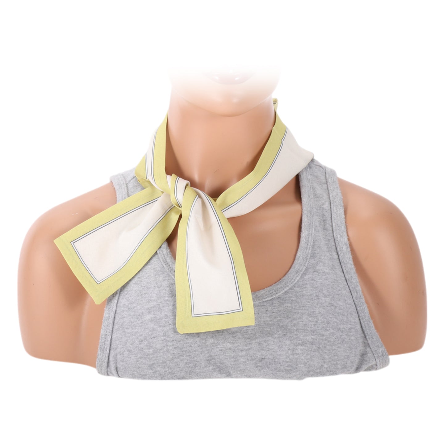 Contrast Binding Headband Color Block Neckerchief for Women Beige Green 1 Pc