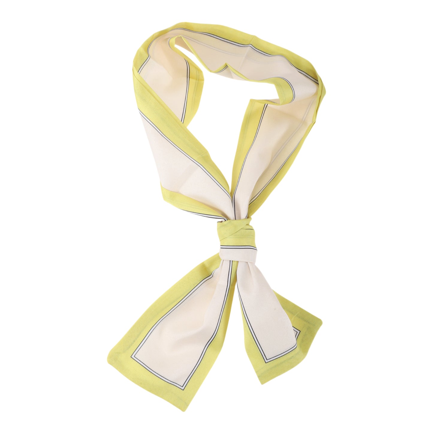 Contrast Binding Headband Color Block Neckerchief for Women Beige Green 1 Pc