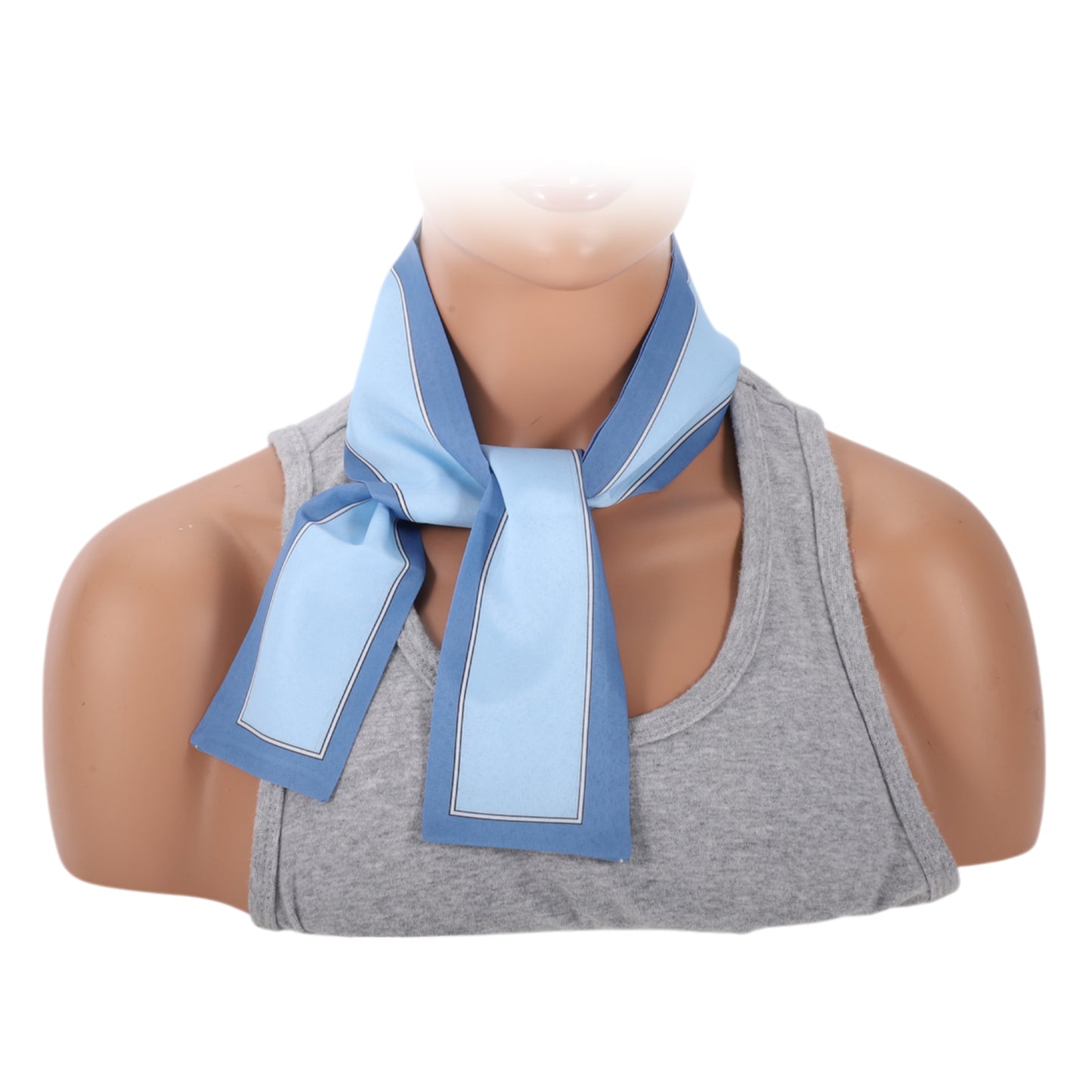Contrast Binding Headband Color Block Neckerchief for Women Lake Blue 1 Pc