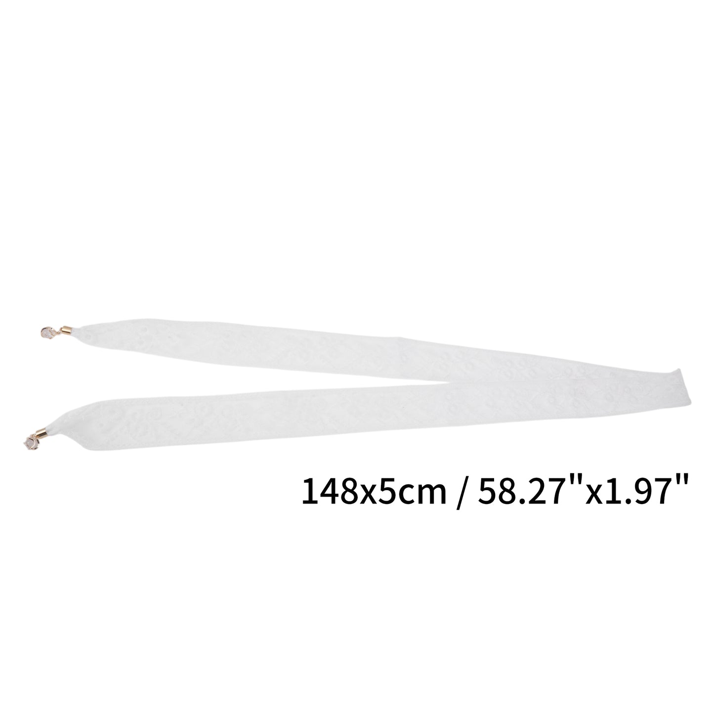 Pendants Decor Lace Embroidery Self-tie Headband for Women White 1 Pc