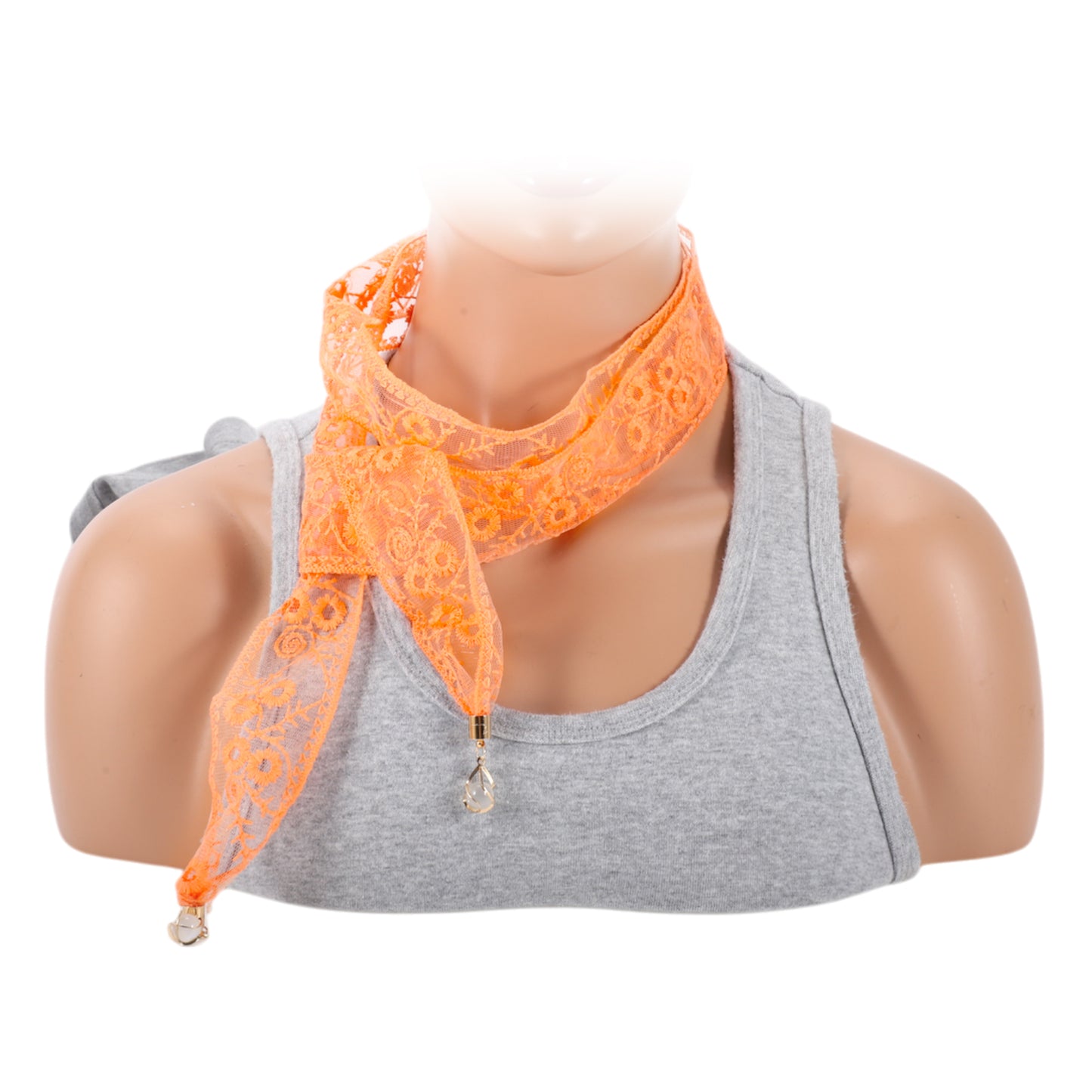 Diadema con adornos de encaje bordado para mujer, color naranja, 1 unidad