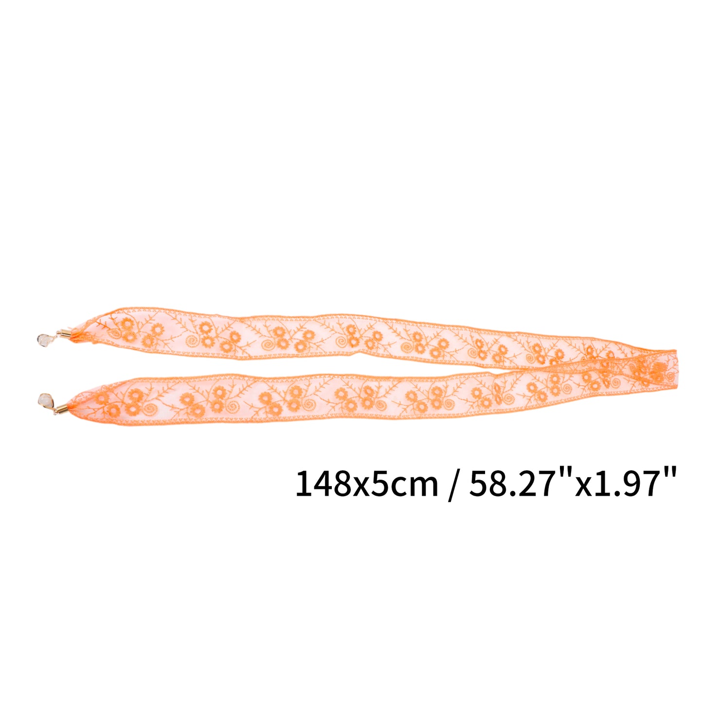 Diadema con adornos de encaje bordado para mujer, color naranja, 1 unidad