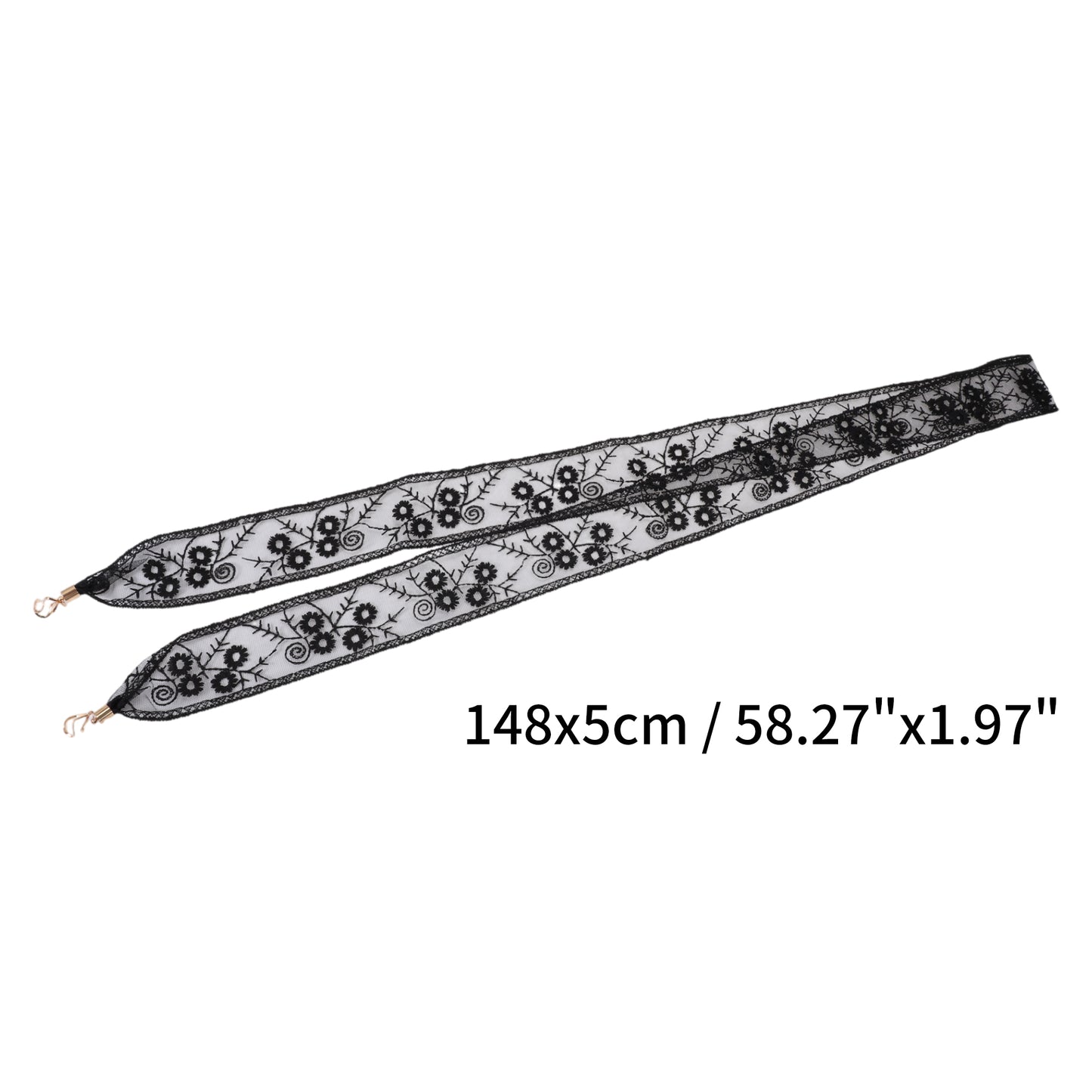 Diadema con adornos de encaje bordado para mujer, color negro, 1 unidad