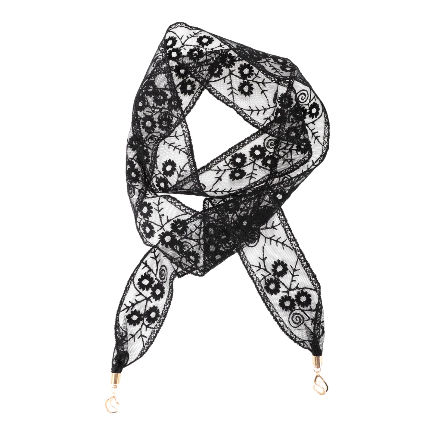 Diadema con adornos de encaje bordado para mujer, color negro, 1 unidad