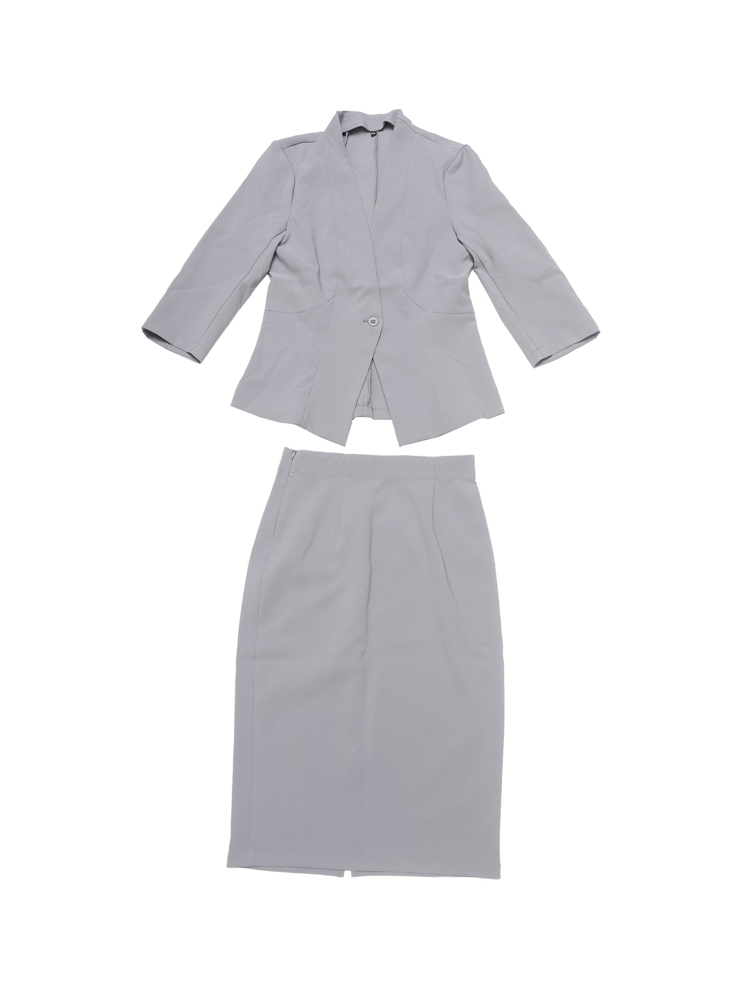 Women's 2 Piece Business Skirt Suit Set Office Work Collarless Blazer Pencil Skirt