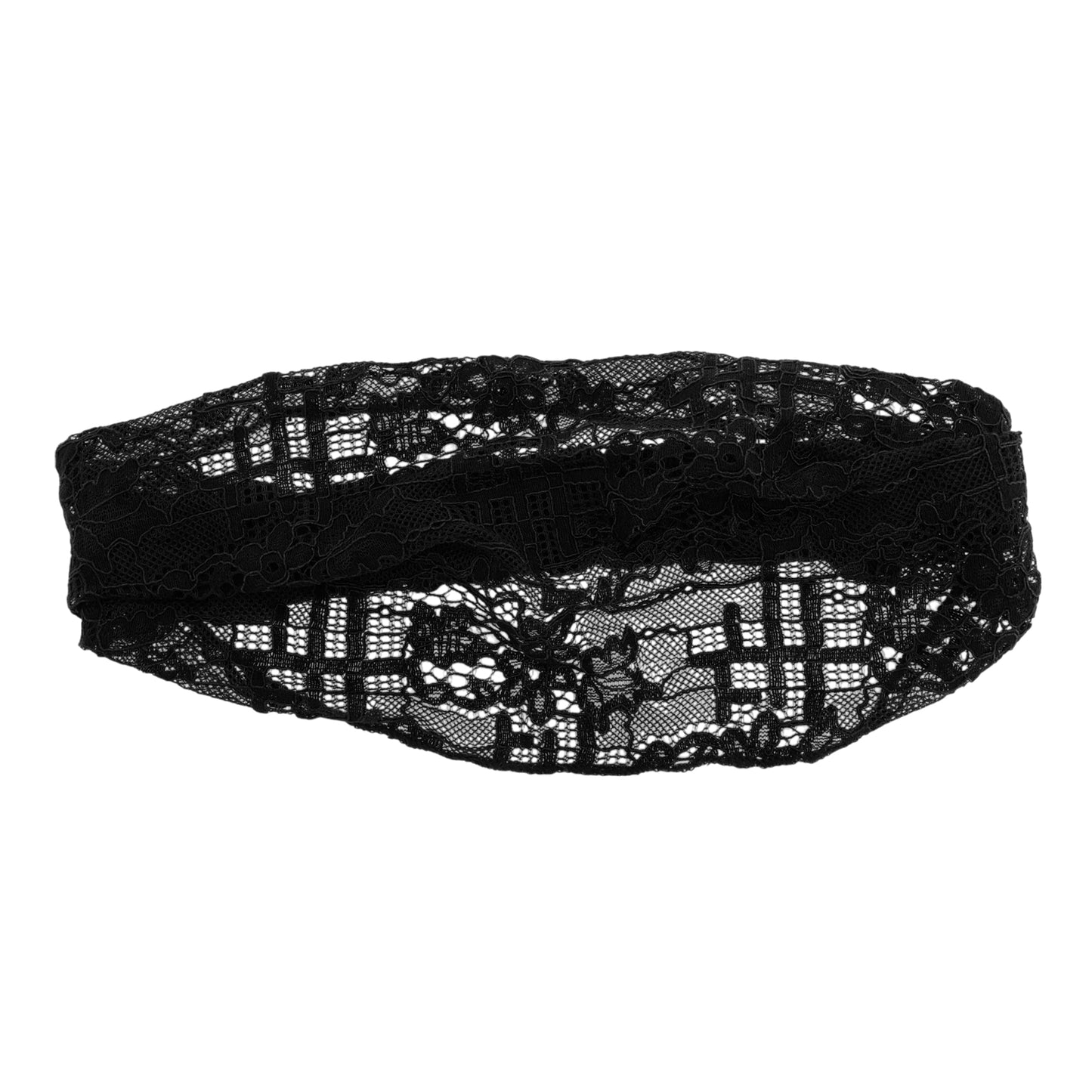 Diadema ancha de encaje transpirable para mujer, color negro, 1 unidad