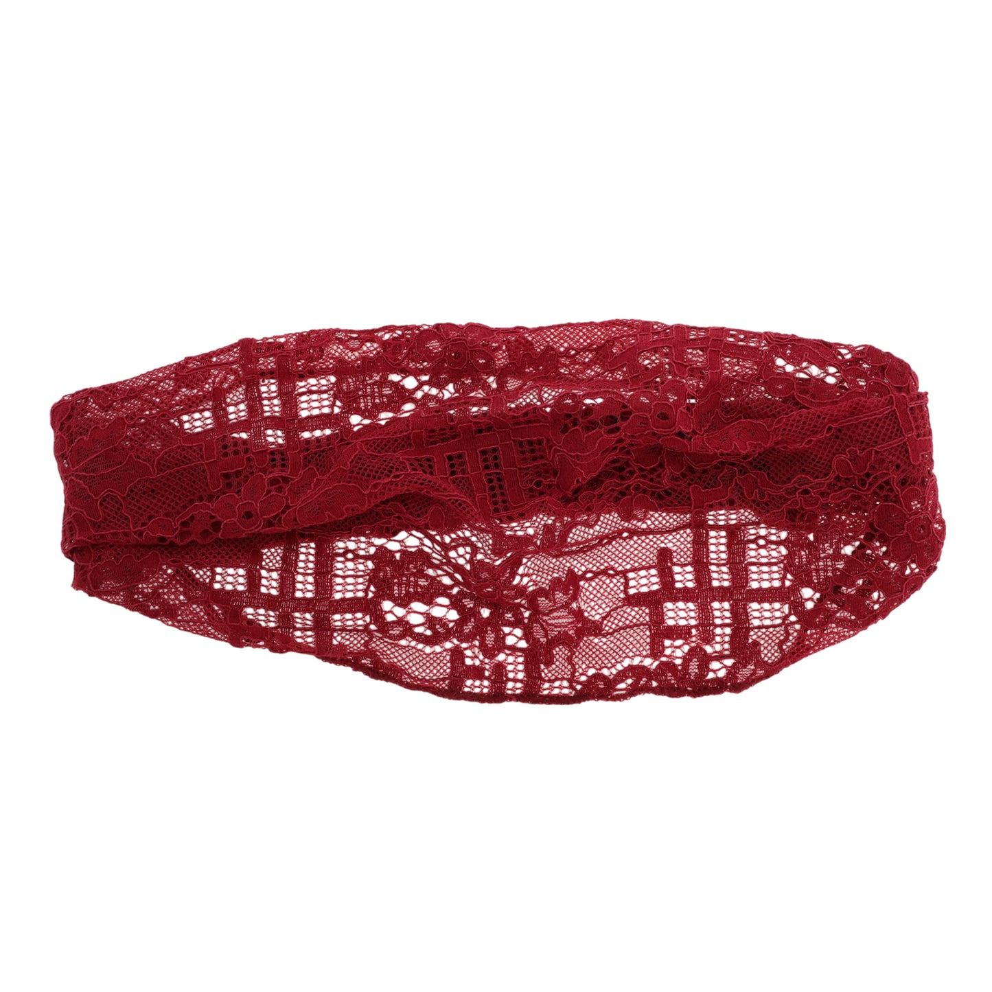 Breathable Lace Wide Headband for Women Wine Red 1 Pc
