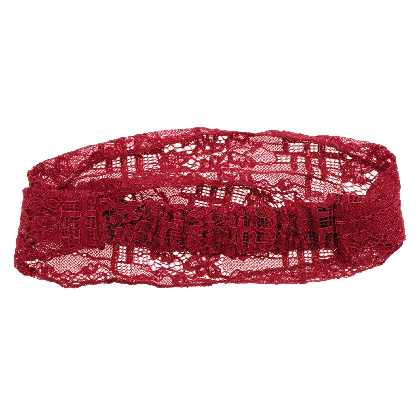 Breathable Lace Wide Headband for Women Wine Red 1 Pc