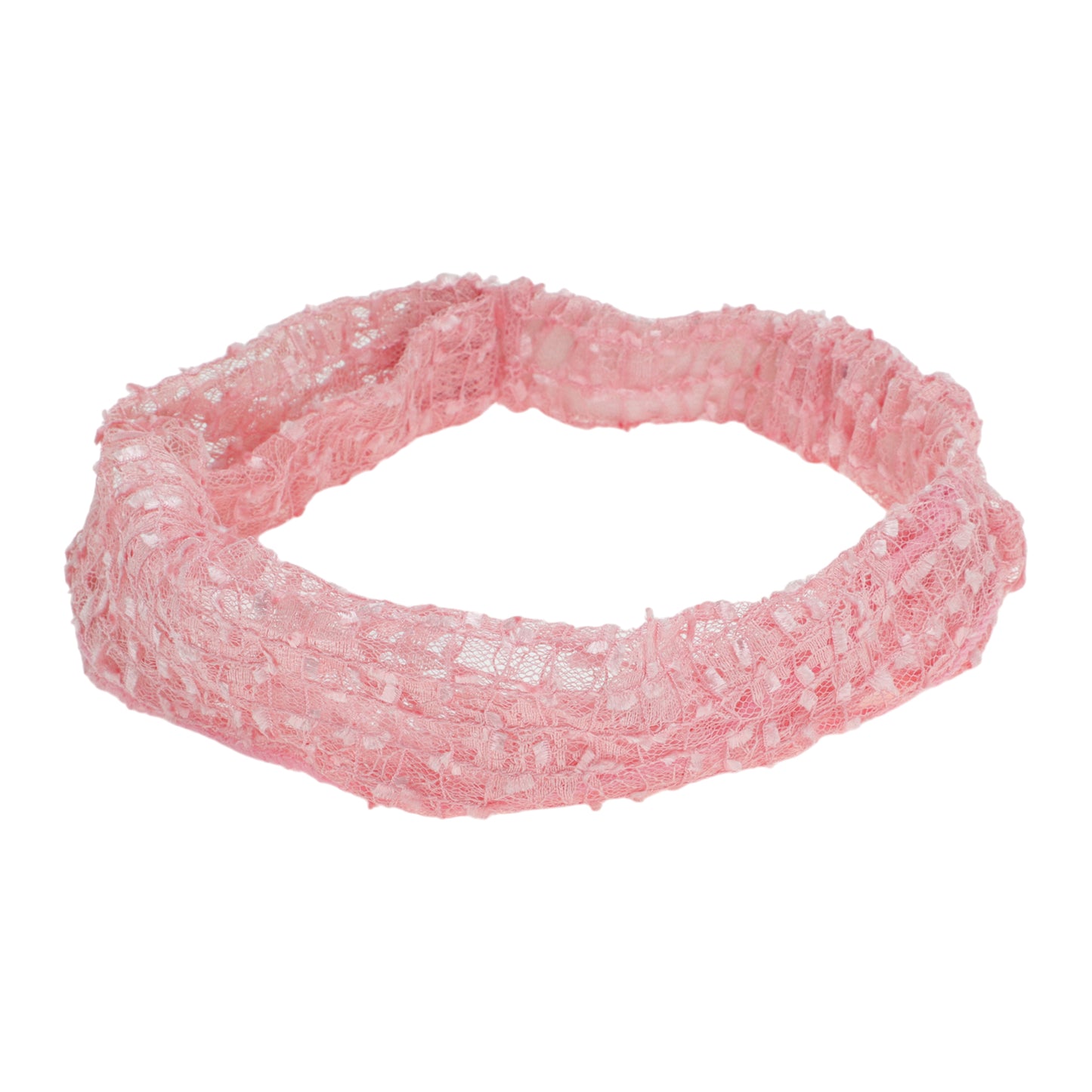 Diadema ancha de encaje para mujer, color rosa, 1 unidad