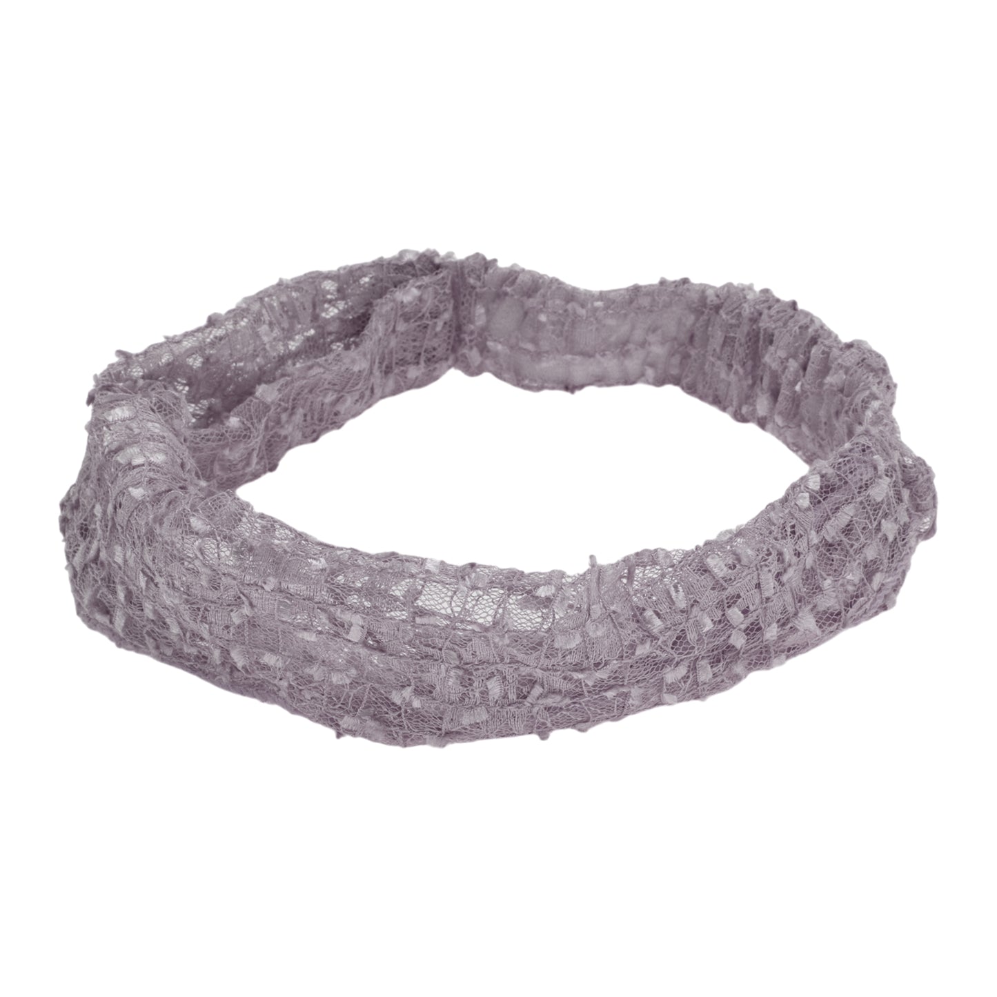 Lace Wide Webbing Headband for Women Light Gray Purple 1 Pc