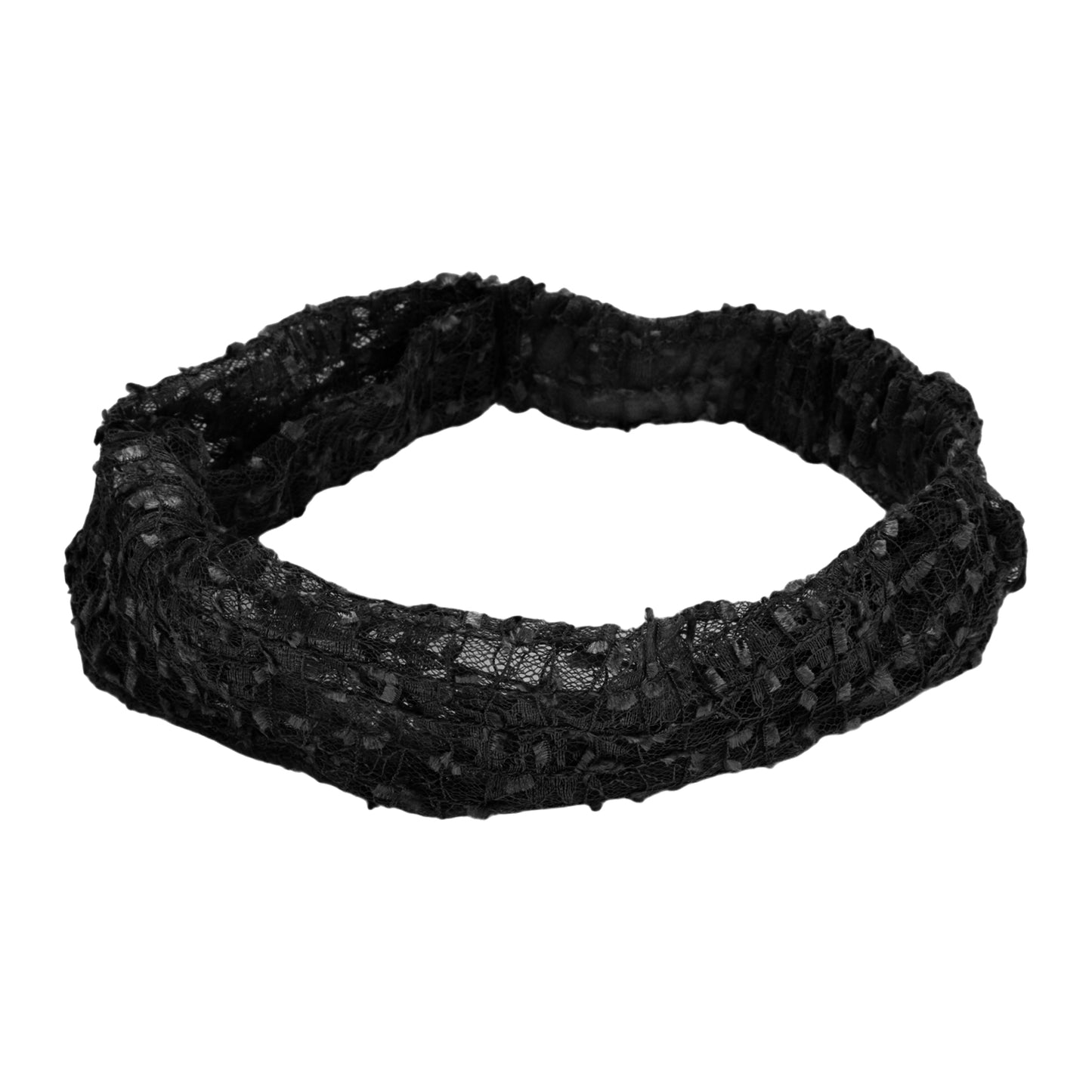 Lace Wide Webbing Headband for Women Black 1 Pc