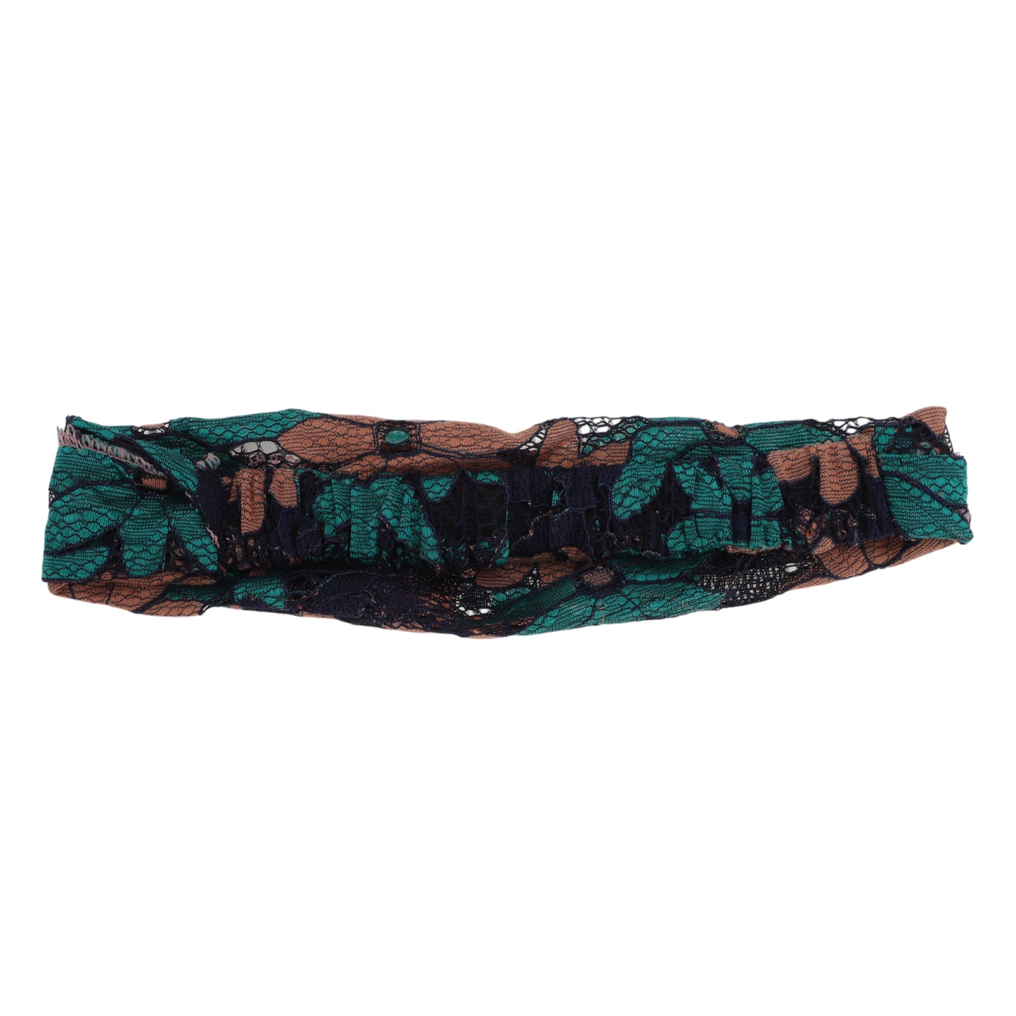 Flower Lace Wide Headband for Women Green Pink 1 Pc
