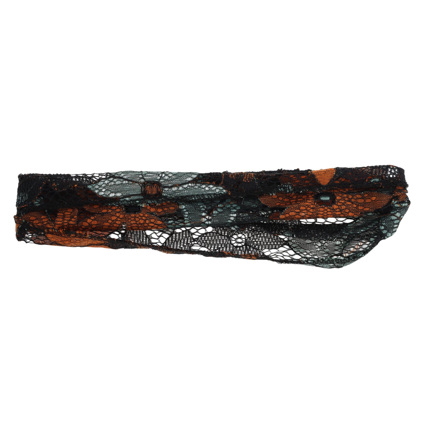 Flower Lace Wide Headband for Women Green Orange 1 Pc