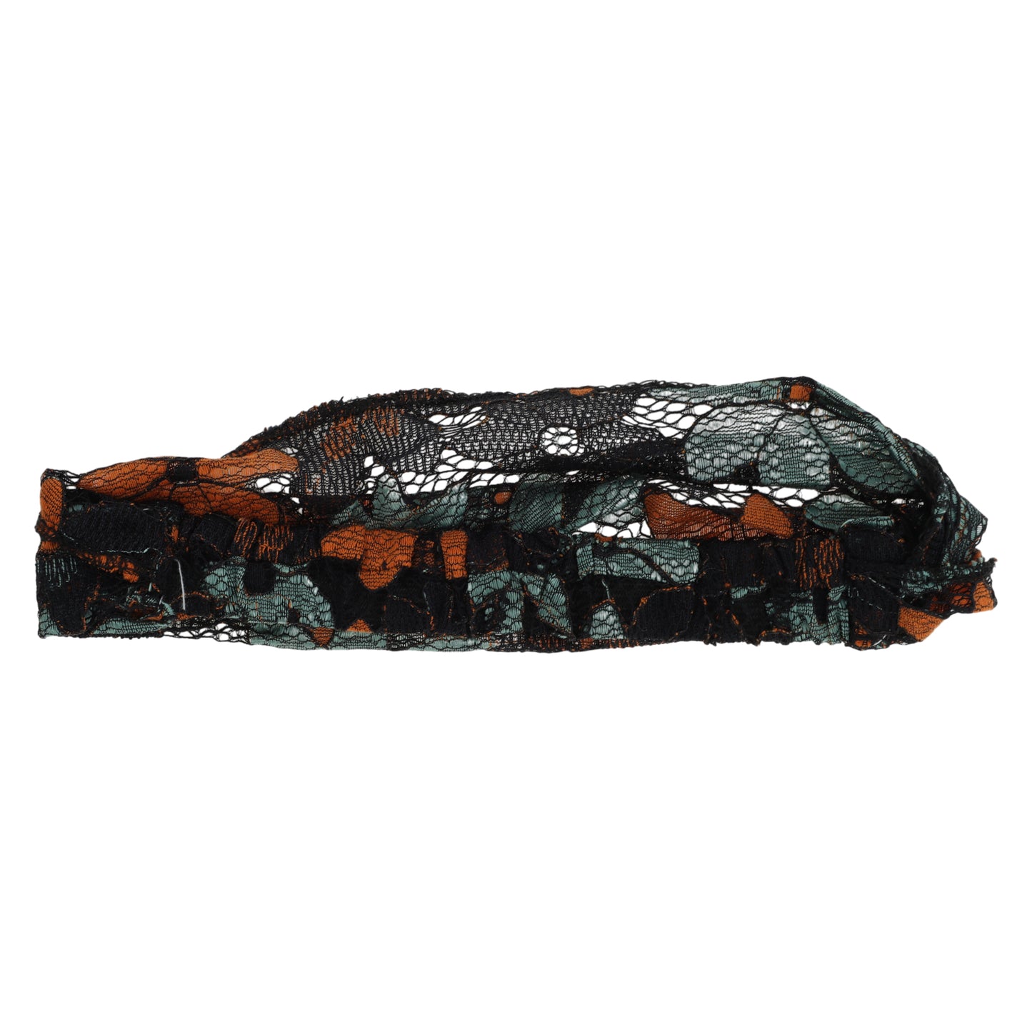 Flower Lace Wide Headband for Women Green Orange 1 Pc