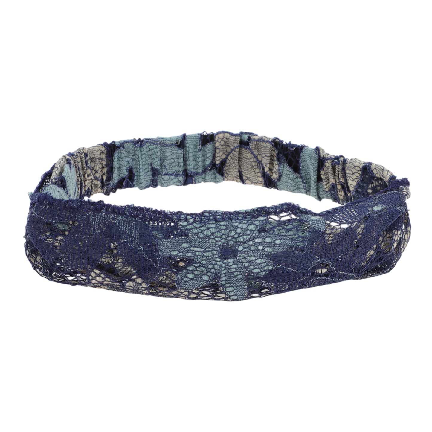 Flower Lace Wide Headband for Women Navy Blue 1 Pc