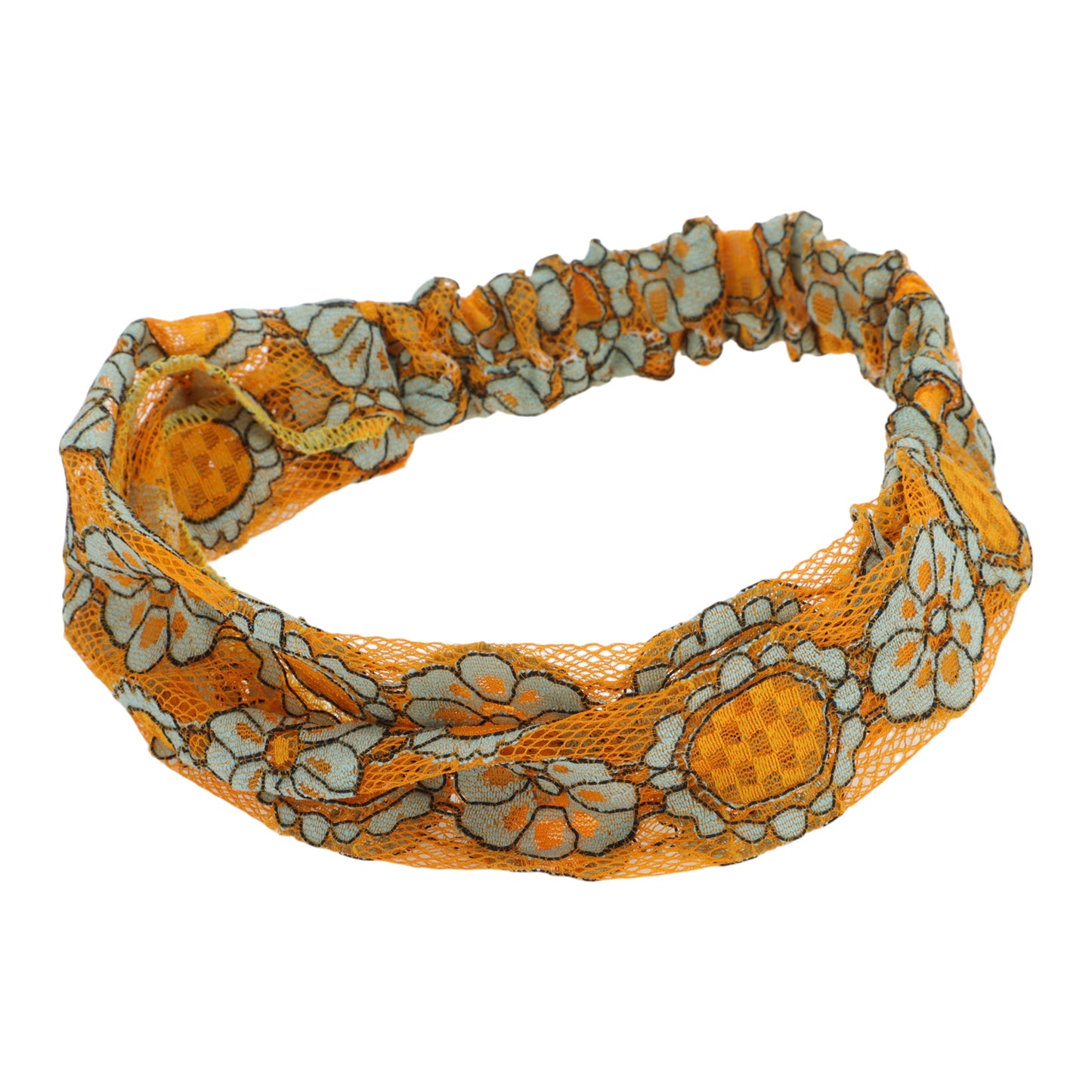 Diadema ancha de encaje ligero con diseño de girasol para mujer, color amarillo, 1 unidad