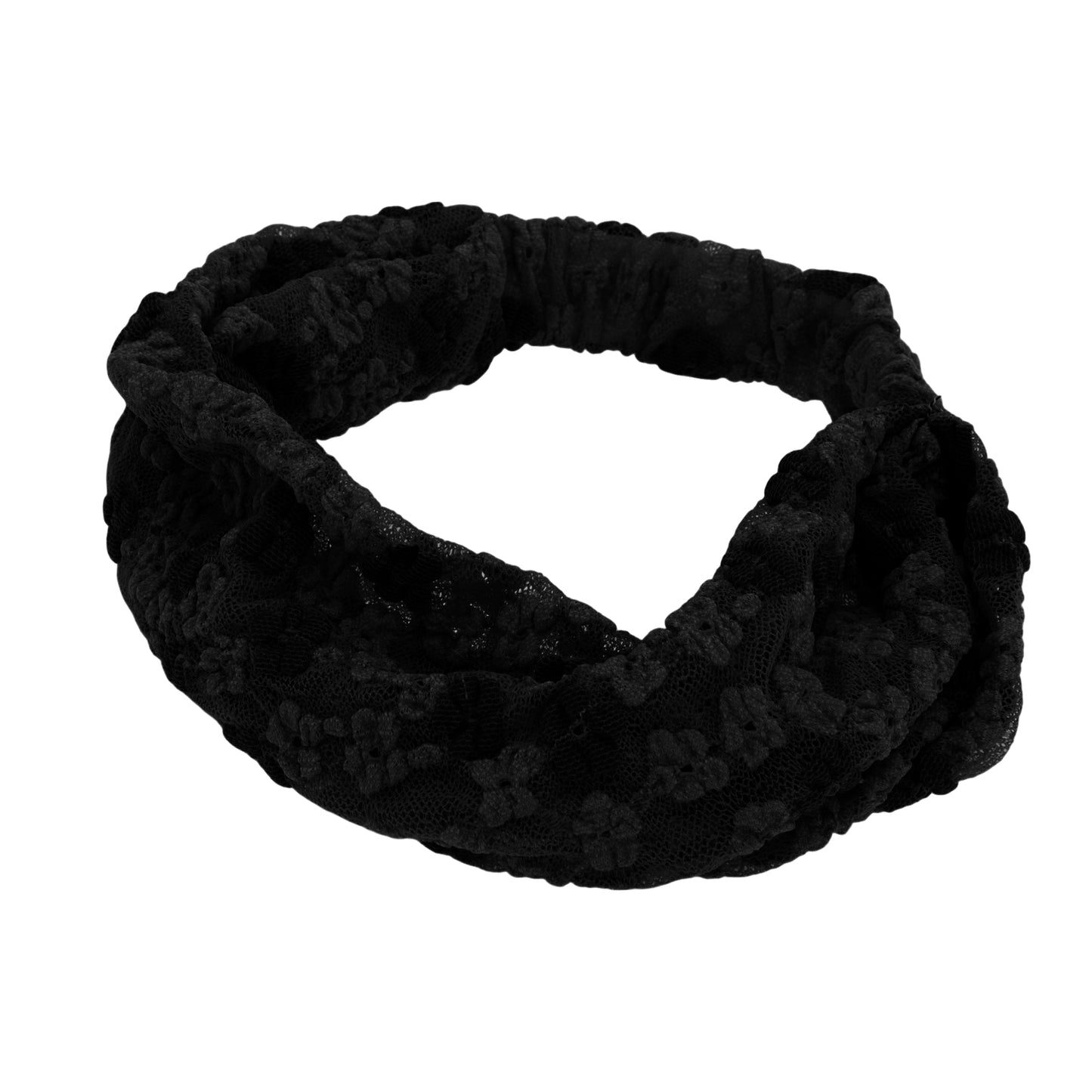 Diadema ancha de flores de doble cara para mujer, color negro, 1 unidad