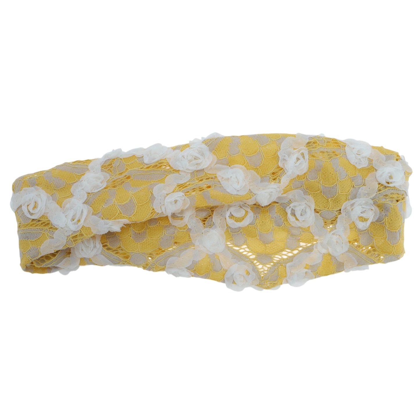 Floral Hollow-out Headband for Women Yellow 1 Pc