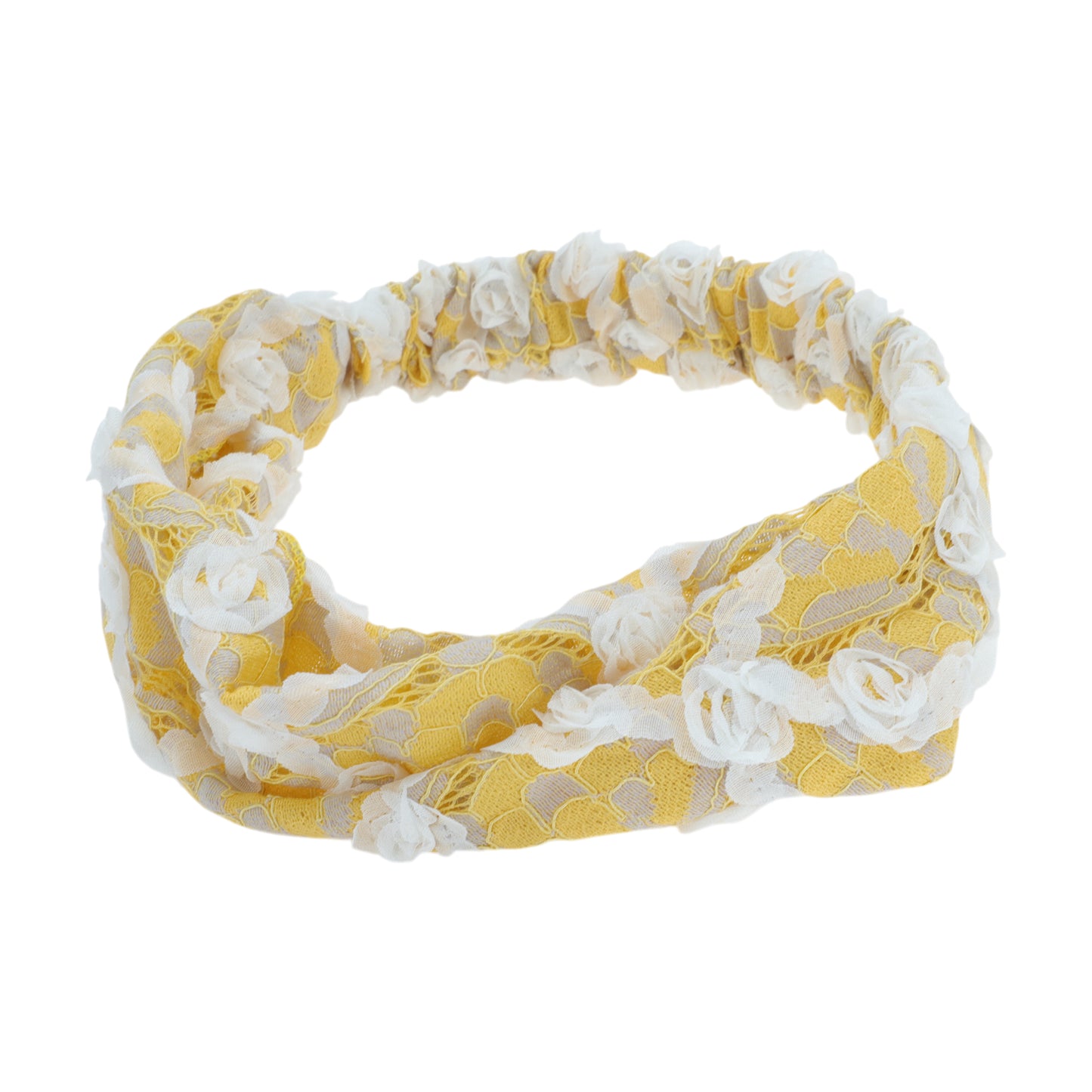 Floral Hollow-out Headband for Women Yellow 1 Pc