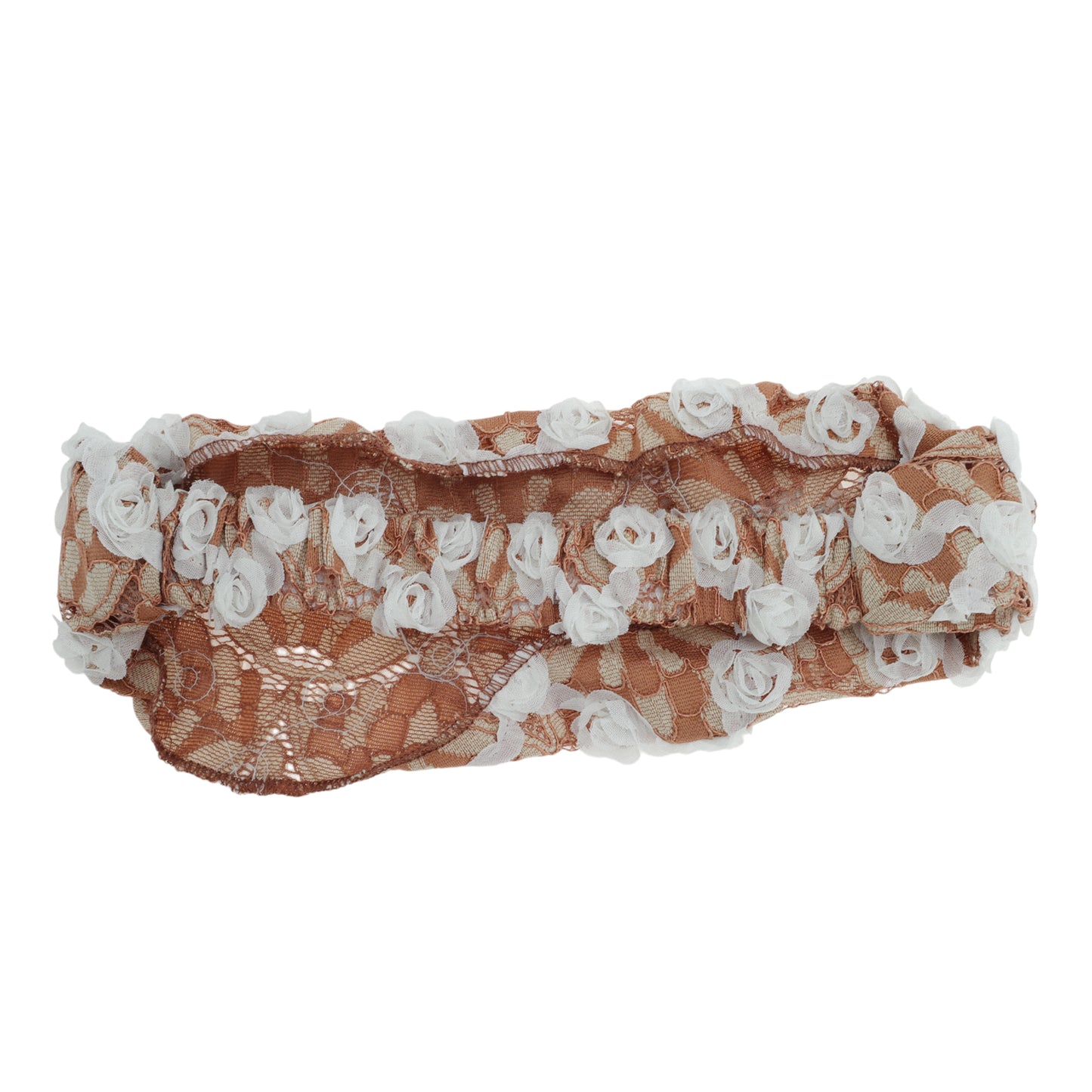 Floral Hollow-out Headband for Women Coffee Color 1 Pc