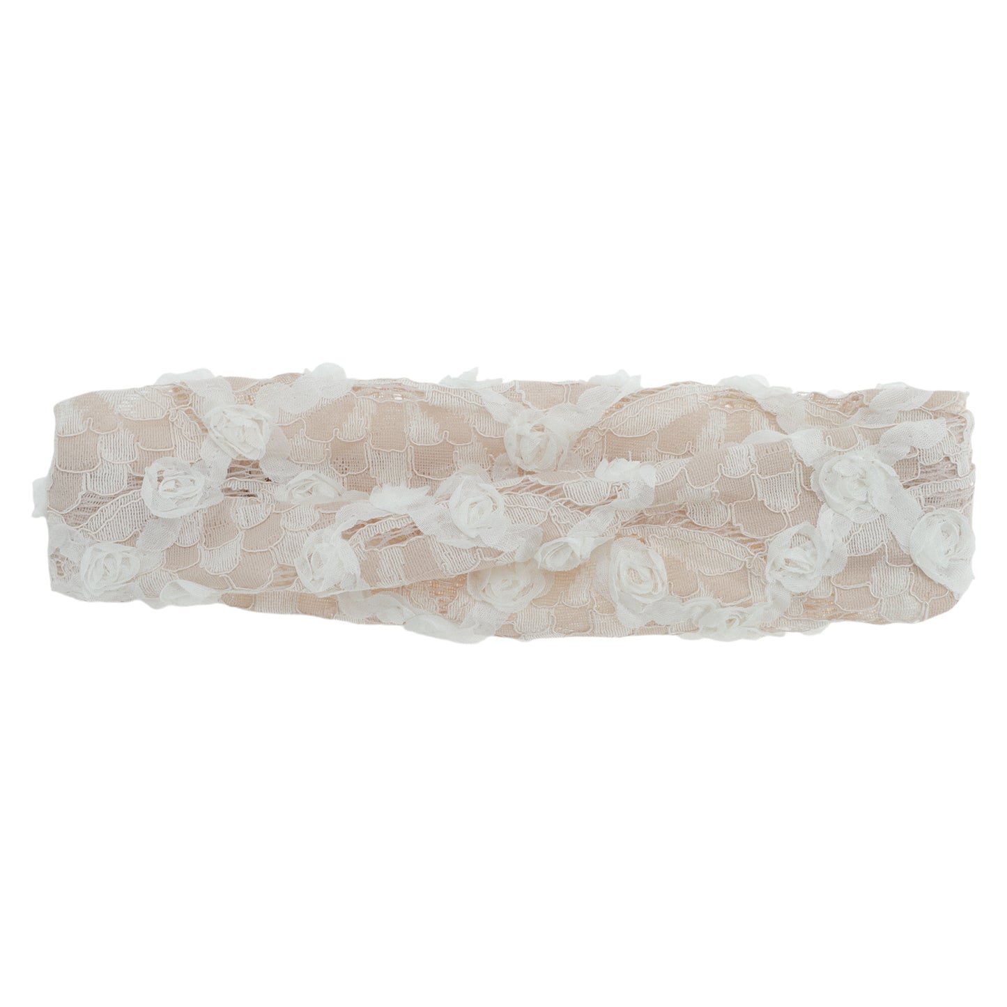 Floral Hollow-out Headband for Women Beige 1 Pc