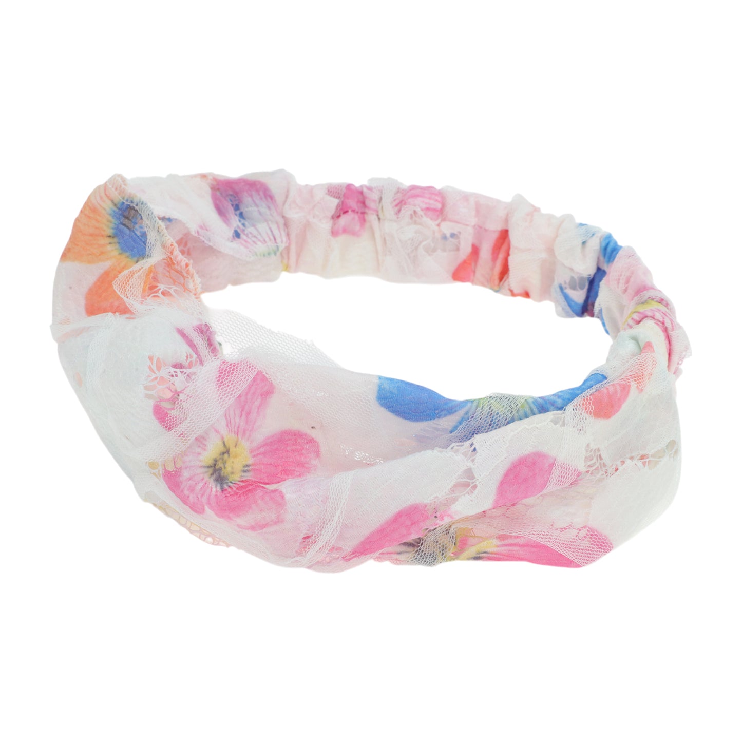 Ditsy Floral Lace Wide Headband for Women Rose Red 1 Pc