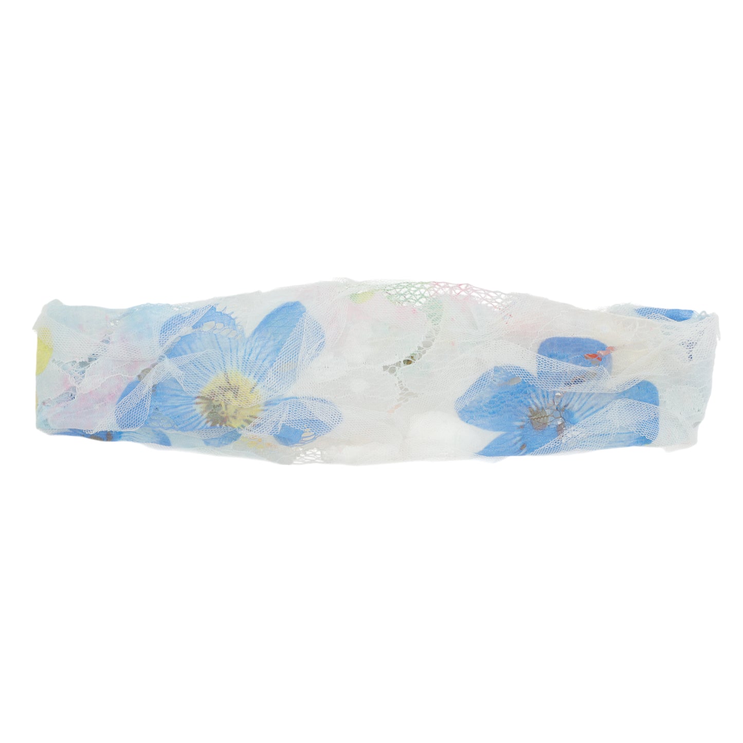 Diadema ancha de encaje floral para mujer, color azul y morado, 1 unidad