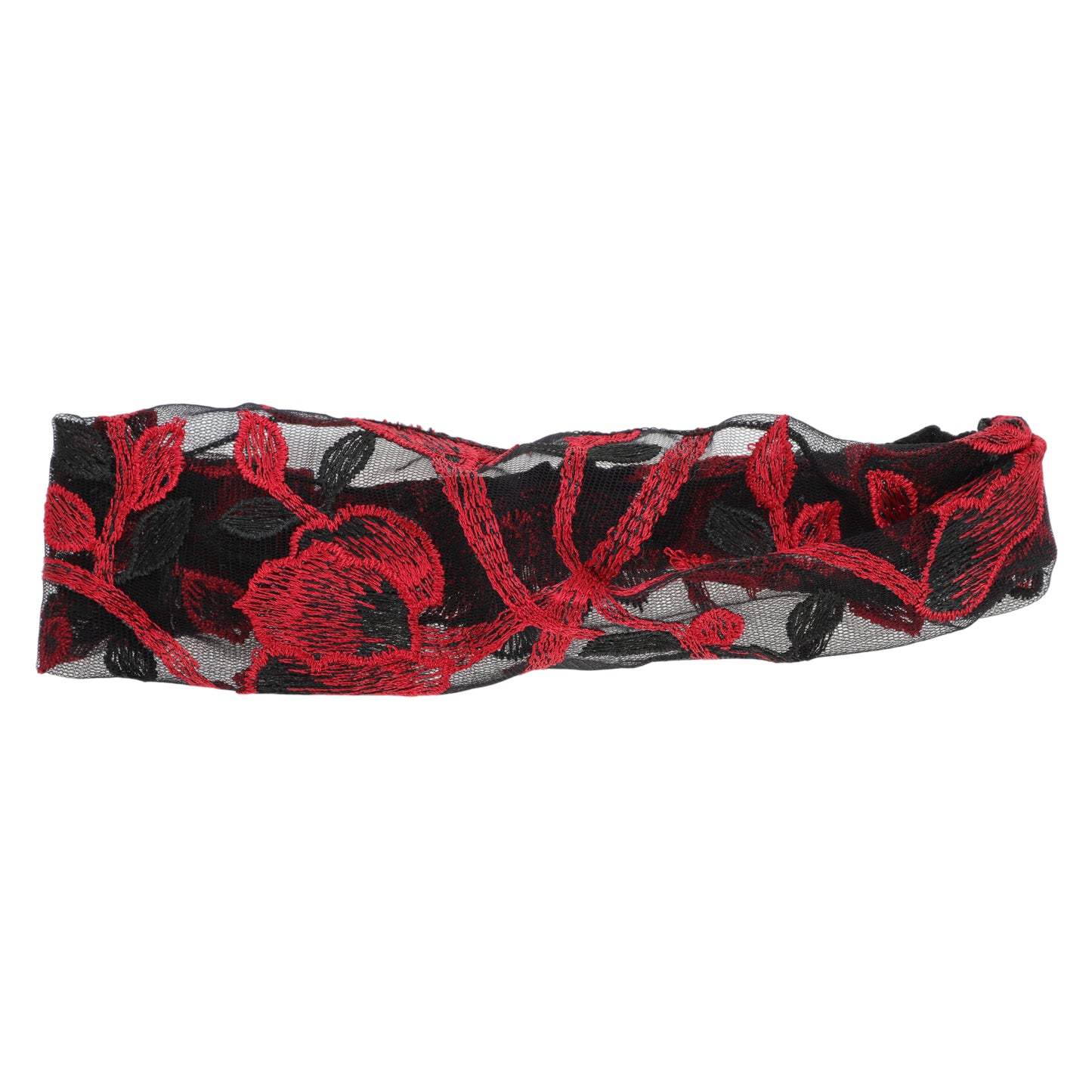 Flowers Lace Wide Headband for Women Retro Headband Red 1 Pc
