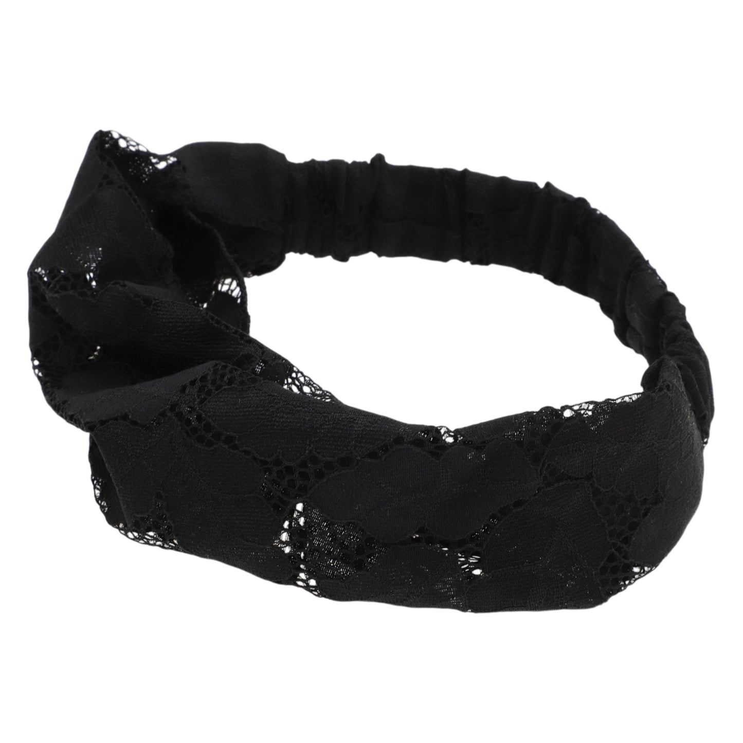 Leaf Lace Headband for Women Black 1 Pc