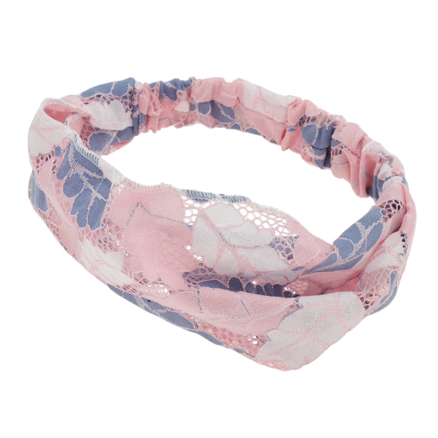 Leaf Lace Headband for Women Blue Pink 1 Pc