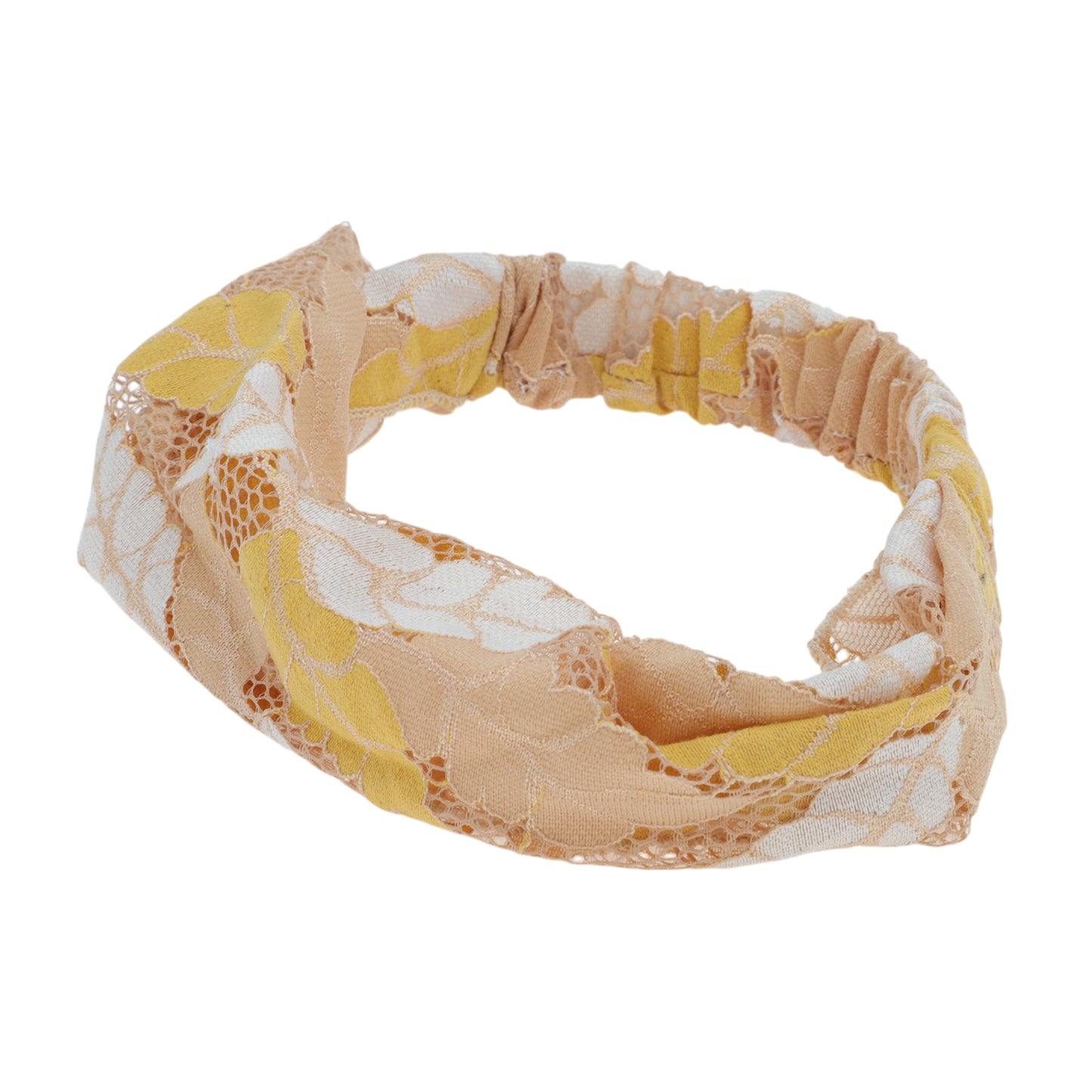 Leaf Lace Headband for Women Yellow 1 Pc