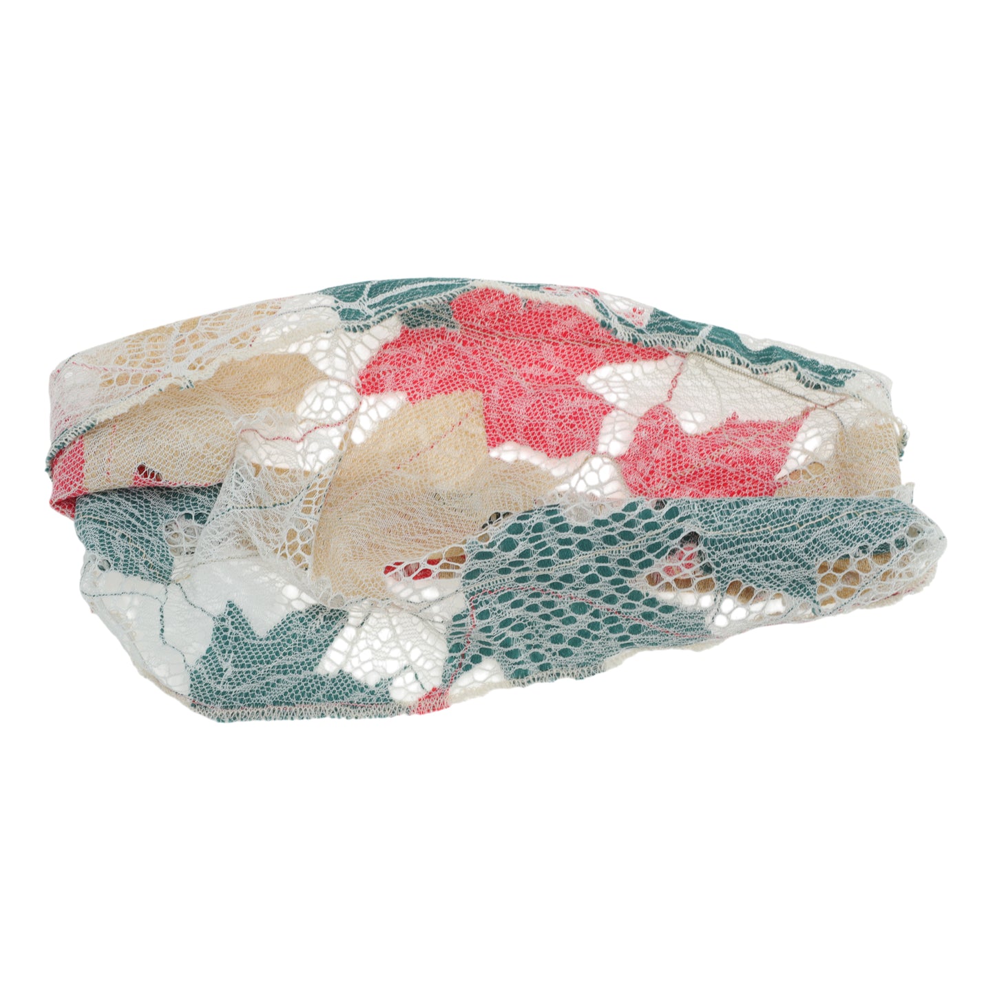 Maple Leaf Lace Wide Headband for Women Red Green 1 Pc