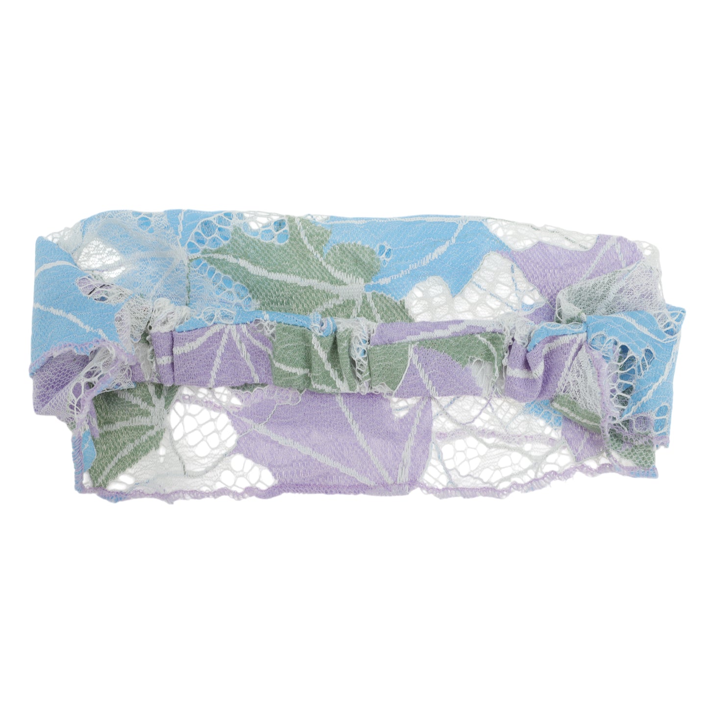 Maple Leaf Lace Wide Headband for Women Sky Blue Purple 1 Pc