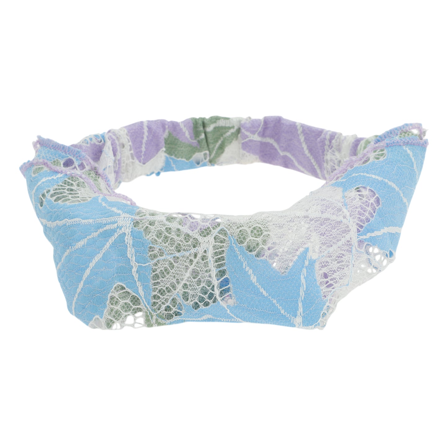 Maple Leaf Lace Wide Headband for Women Sky Blue Purple 1 Pc