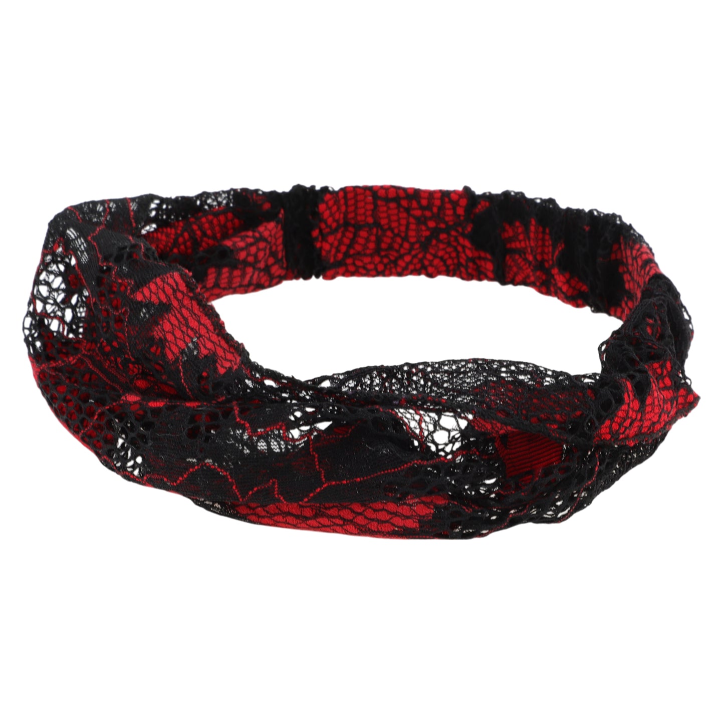 Breathable Maple Leaf Lace Headband for Women Black 1 Pc