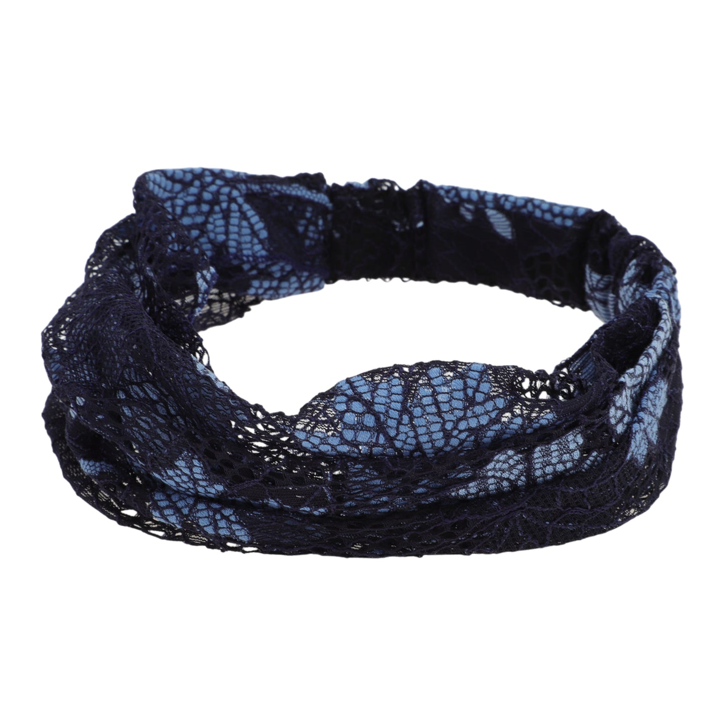 Breathable Maple Leaf Lace Headband for Women Navy Blue 1 Pc