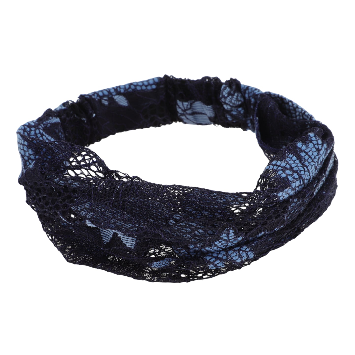 Breathable Maple Leaf Lace Headband for Women Navy Blue 1 Pc