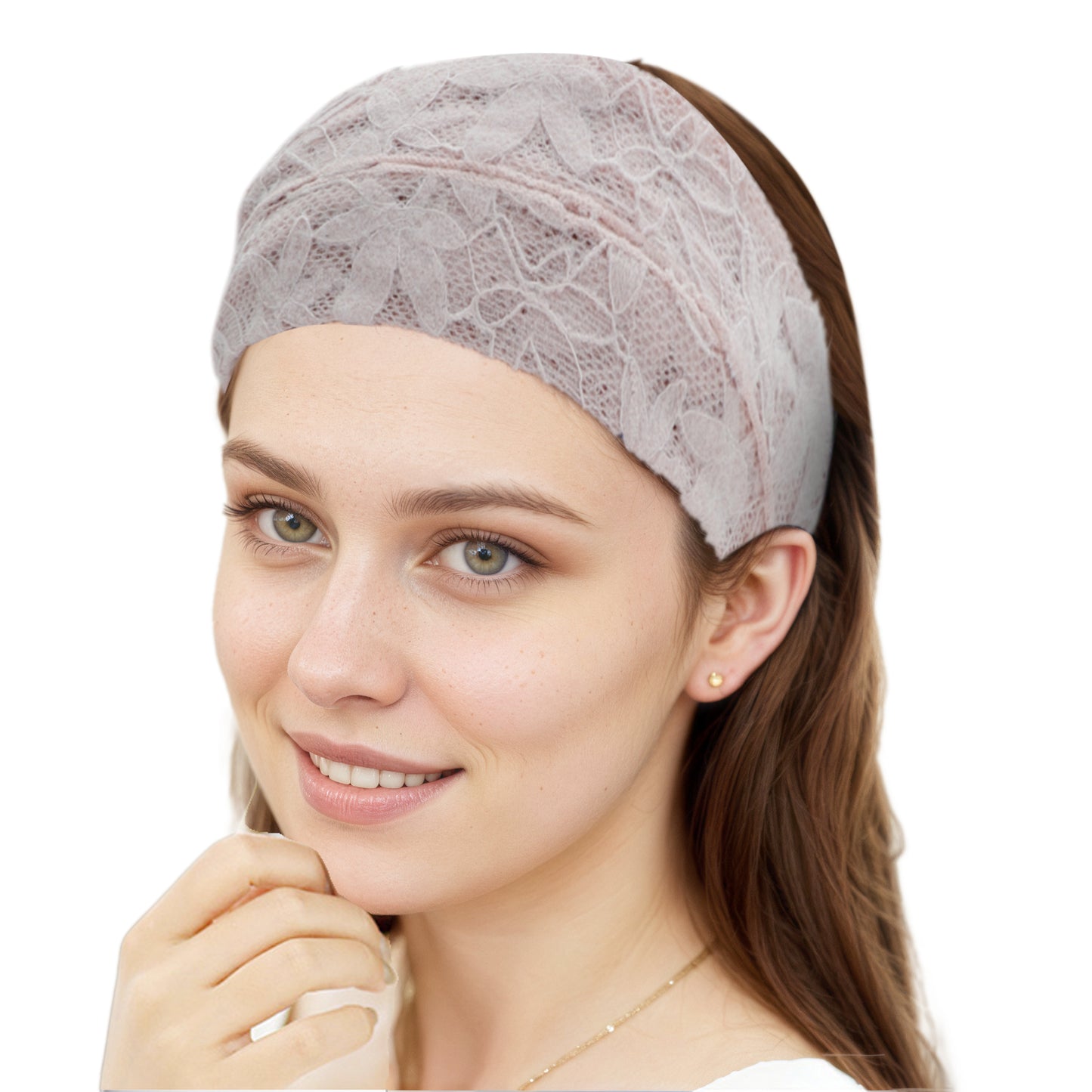 Maple Leaf Lace Headband for Women Pink 1 Pc