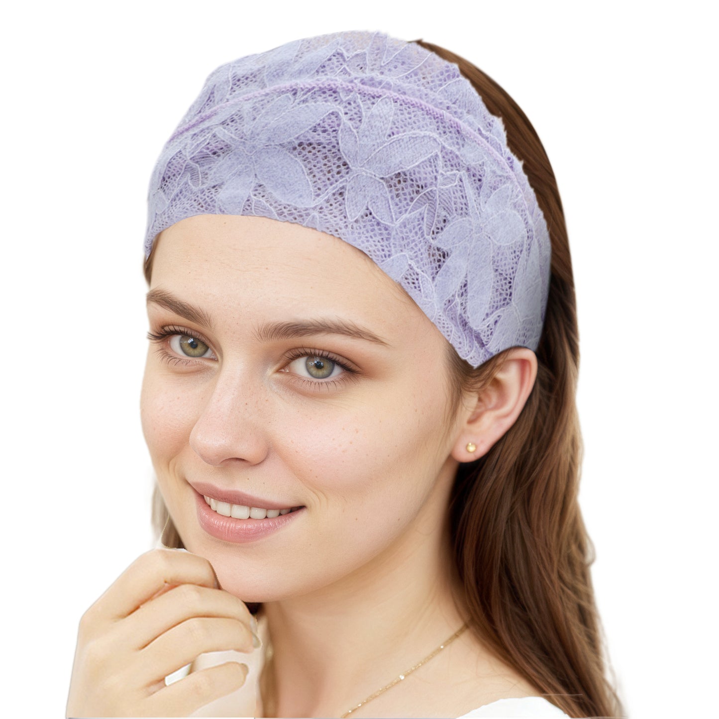 Maple Leaf Lace Headband for Women Light Purple 1 Pc
