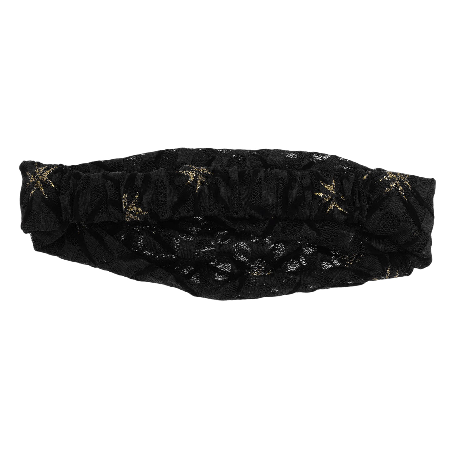 Shiny Pattern Mesh Breathable Wide Headband for Women Black 1 Pc
