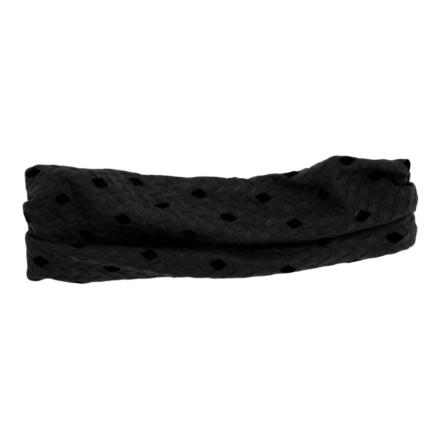 Diadema ancha de encaje con decoración de rombos para mujer, color negro, 1 unidad