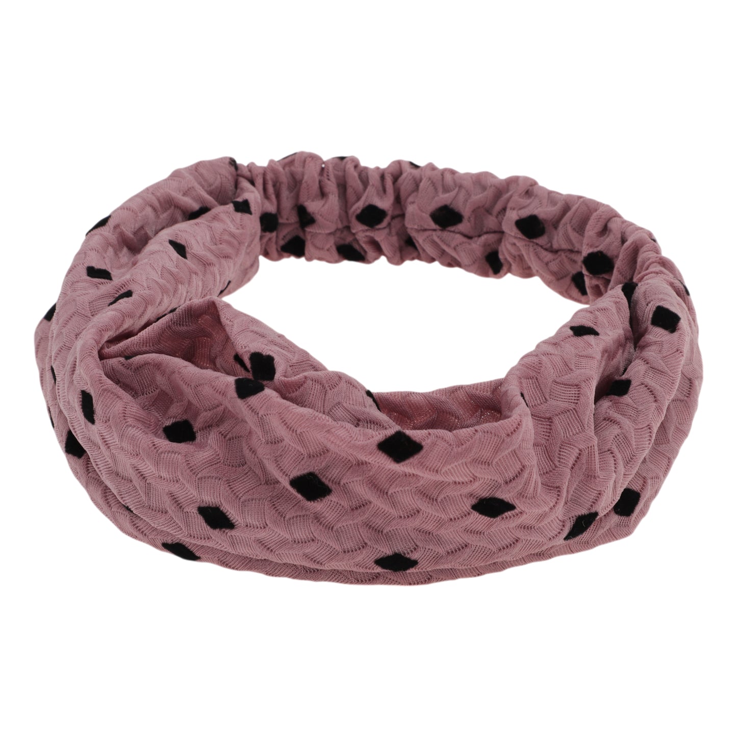 Diadema ancha de encaje con decoración de rombos para mujer, color rosa, 1 unidad
